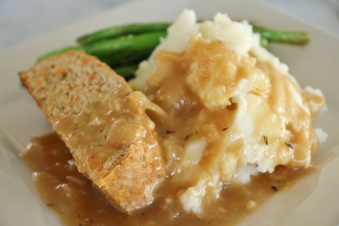 Turkey Meatloaf with Onion Gravy (Disney Copycat Recipe) Mission Food