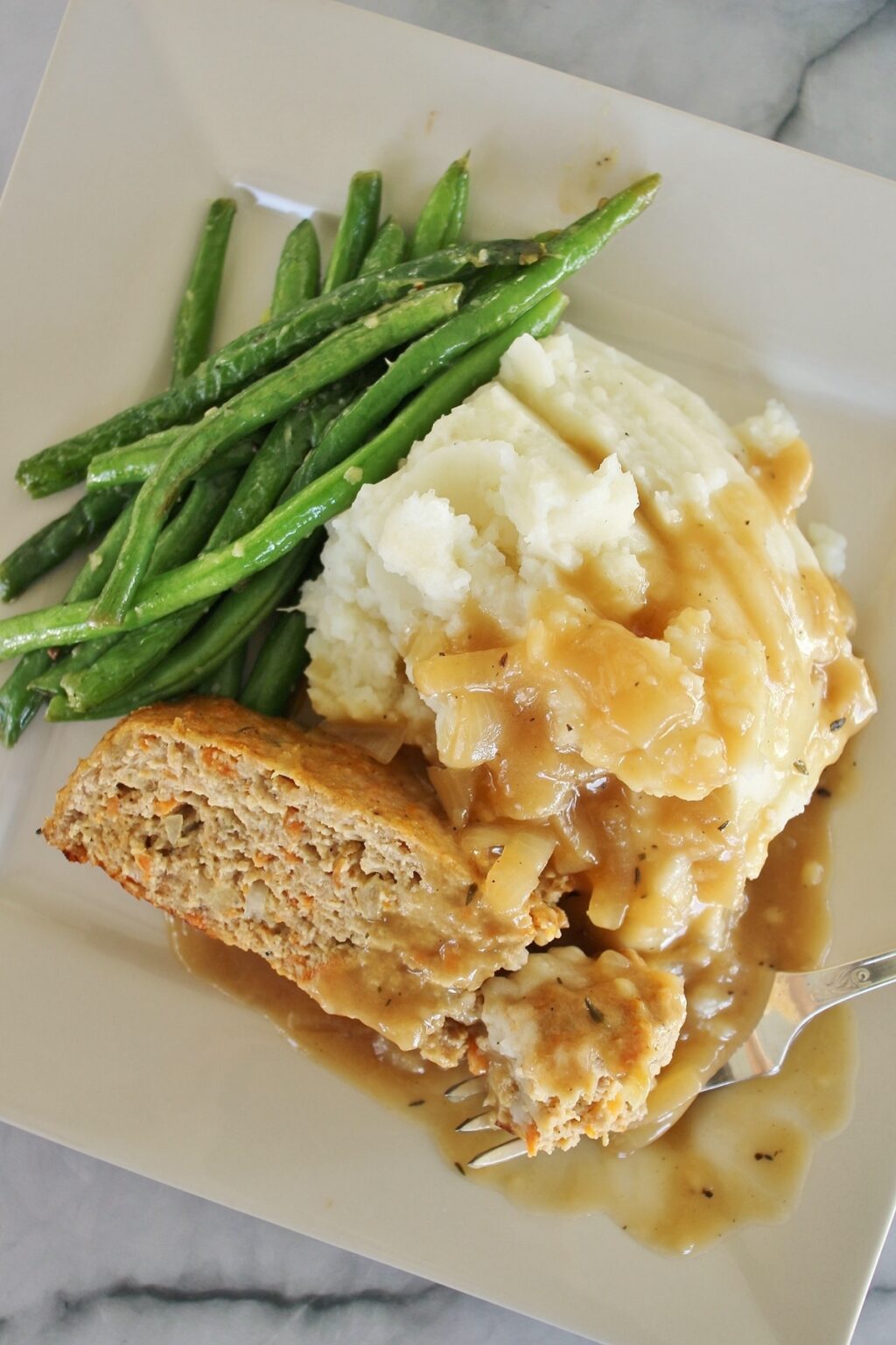 Turkey Meatloaf with Onion Gravy (Disney Copycat Recipe) Mission Food