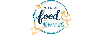 Round logo that says Mission Food Adventure.
