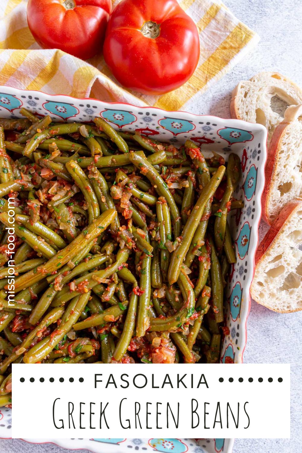 Fasolakia Giaxni / Lathera (Greek Stewed Green Beans) Mission Food