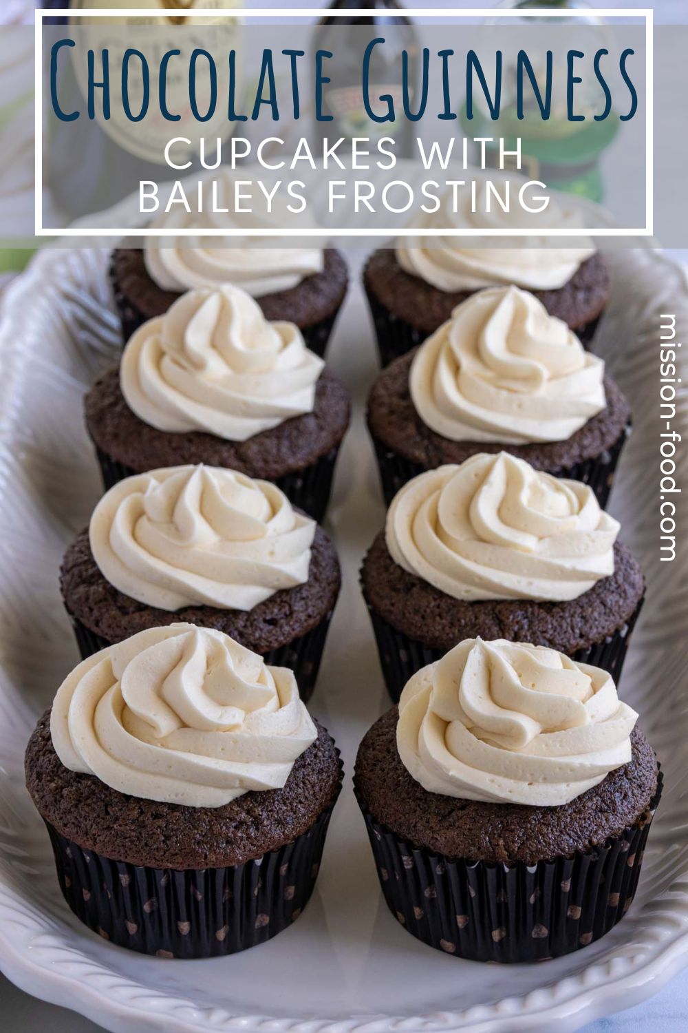 Chocolate Guinness Cupcakes with Baileys Frosting and Irish Whiskey ...