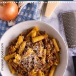 A bowl of Pasta alla Genovese.