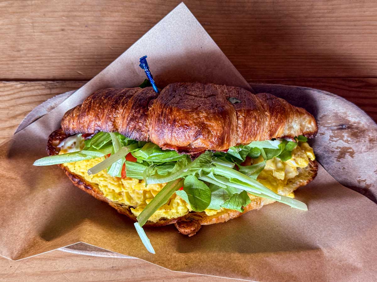 The Breakfast Croissant at Arise Kona Bakery & Cafe.